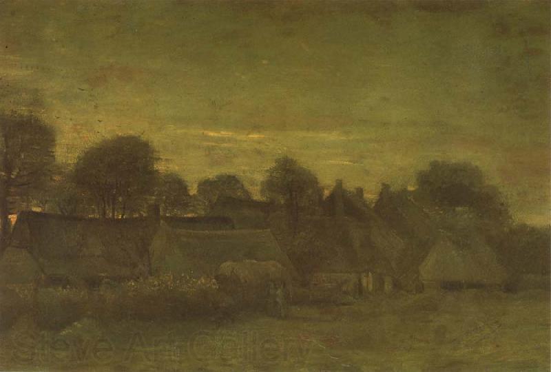 Vincent Van Gogh Village at Sunset (nn04)